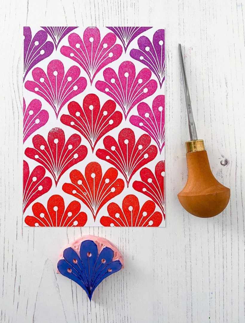 Block Printing Card Making